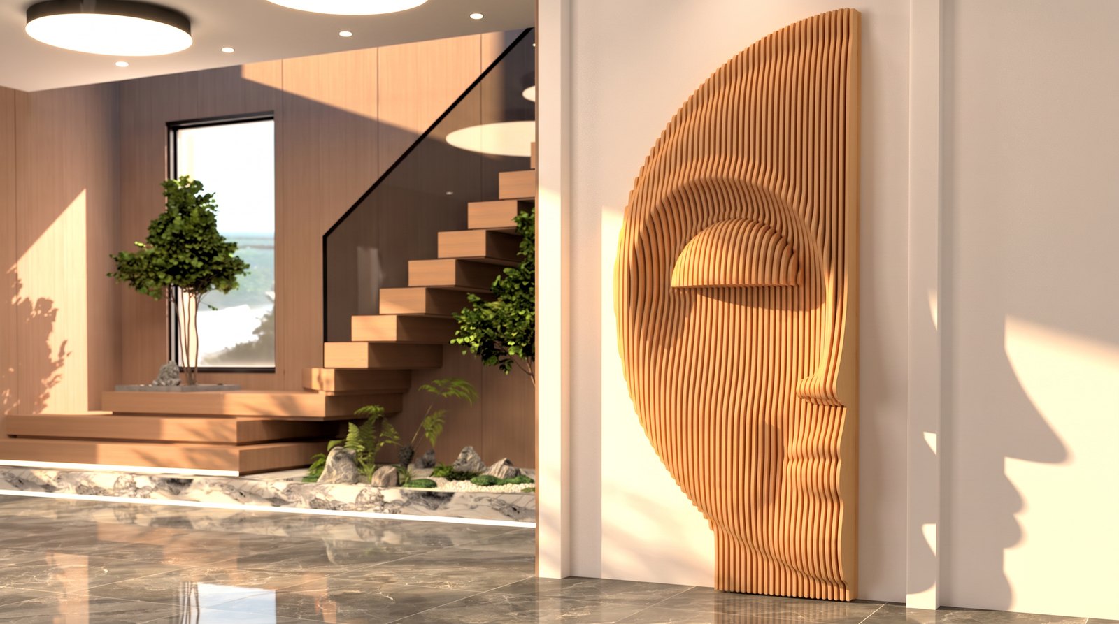 Parametric figure in a stairwell
